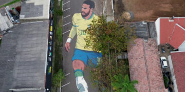 Brasil: artistas crean mural gigante en honor a Neymar