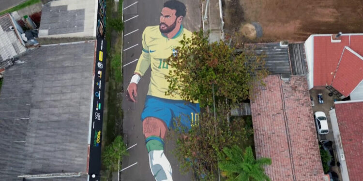 Brasil: artistas crean mural gigante en honor a Neymar