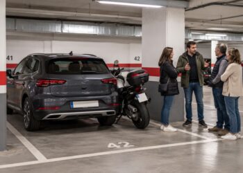 Garaje compartido: qué dice la ley sobre aparcar moto y coche juntos