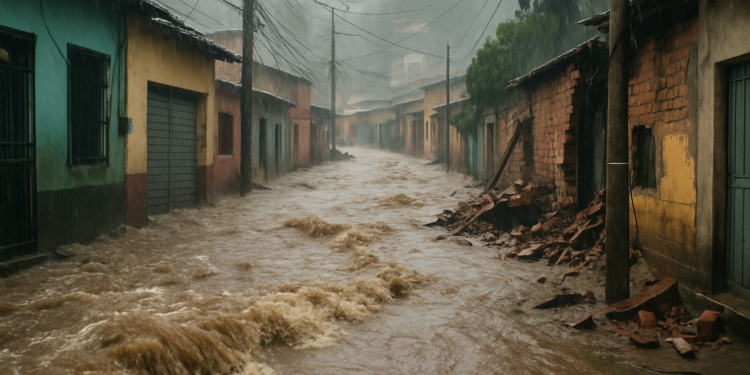 Lluvia torrencial inunda el sur de Tegucigalpa: caos y daños en viviendas